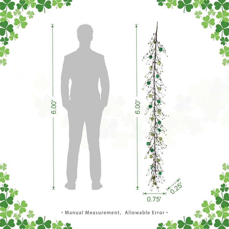 Glitzhome 20"D St. Patrick's Shamrock Berry Wreath & Garland