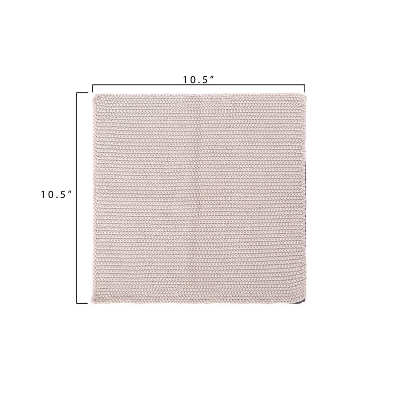 Square Cotton Knit Dish Cloths - 10.5"L x 10.5"W x 0.3"H