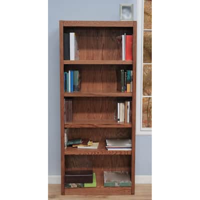 Concepts in Wood 5 Shelf Wood Bookcase, 72 inch Tall