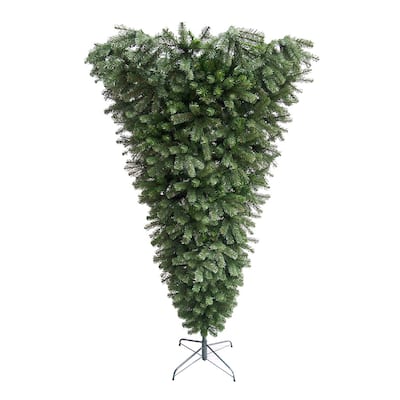 7.5' Green Spruce Artificial Upside Down Christmas Tree - Unlit - 7.5 Foot