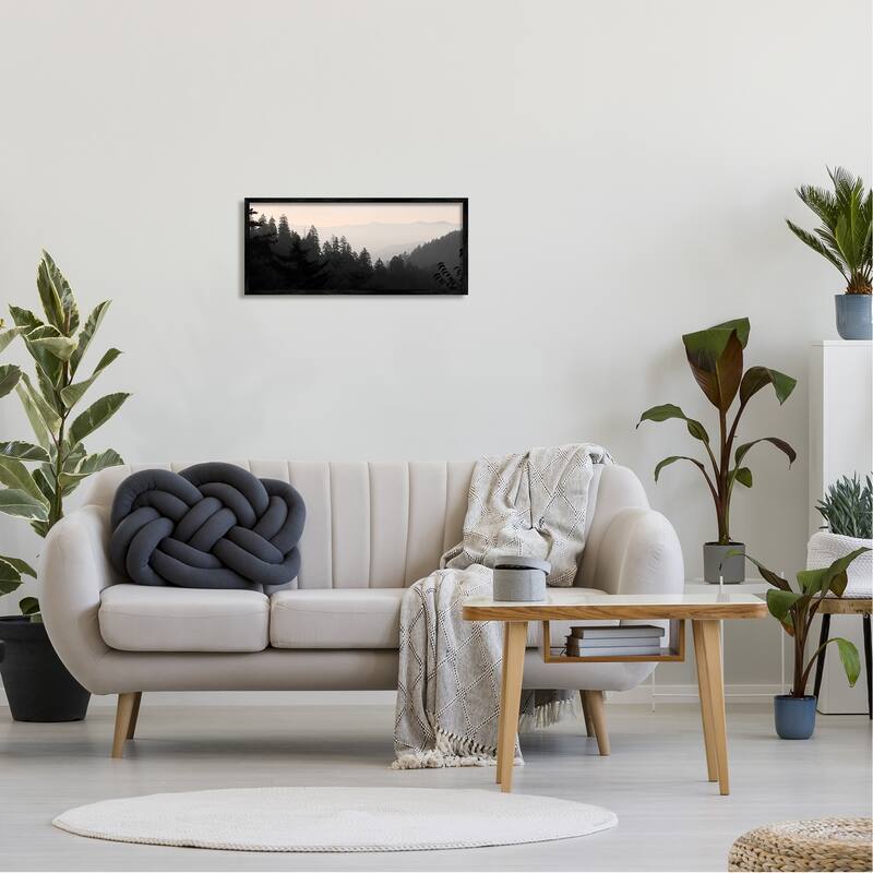 Stupell Woodland Forest Nature Silhouette Warm Sky Mountains Framed Wall Art, Design by Lori Deiter