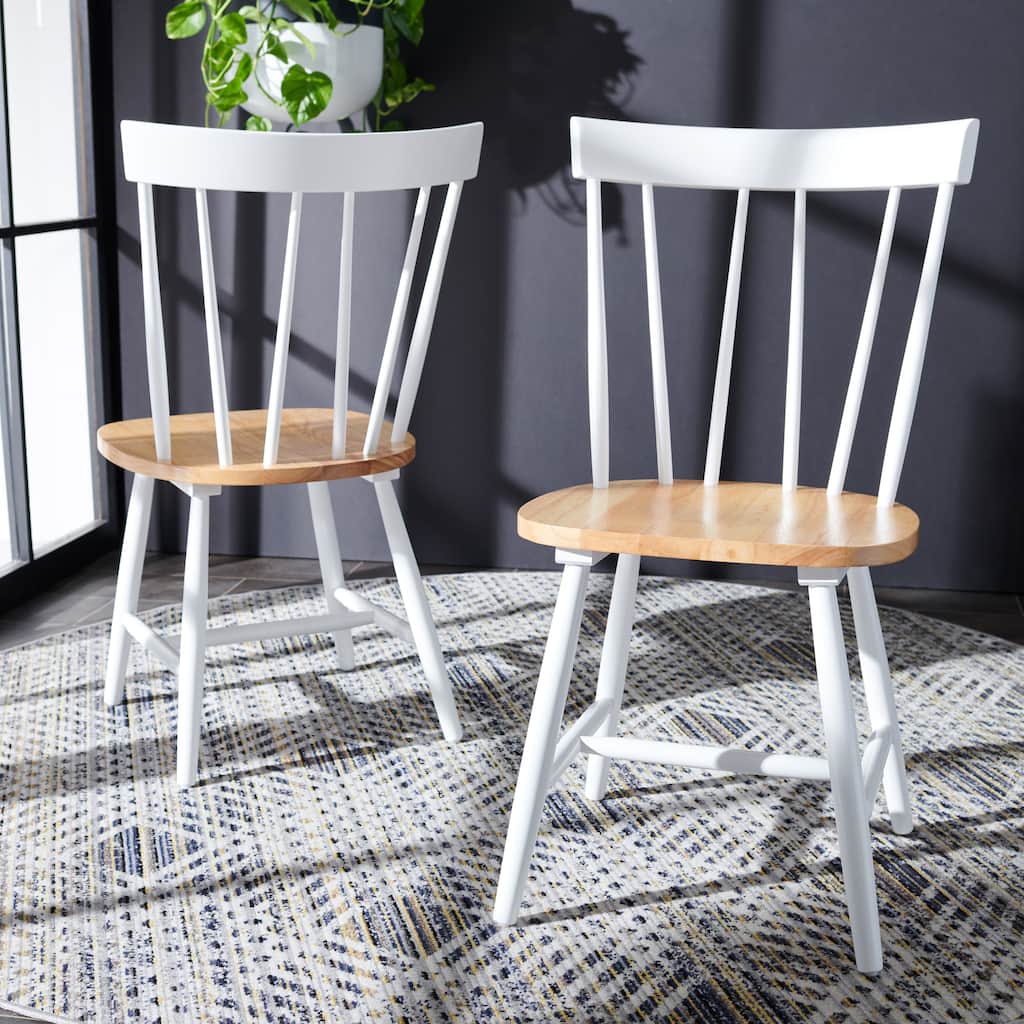 SAFAVIEH Violette Natural/White Dining Chair (Set of 2) - 19.5" W x 17.3" L x 35" H - 19Wx17Dx35H