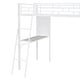 preview thumbnail 13 of 13, Stylish & Simple Metal Frame Twin Size Loft Metal Bed with 3 Layers of Shelves, Whiteboard and Desk, Maximized Space, White