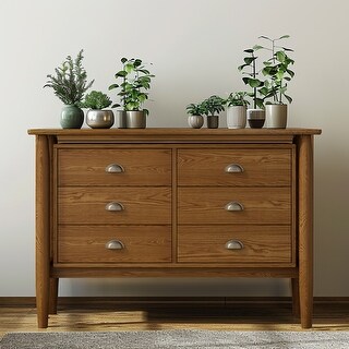 CUSchoice Mid Century Modern Wood 6-Drawer Dresser Storage Cabinet ...