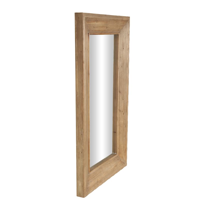 Wood Room Floor Mirror with Natural Wood Grains - Brown - Roche River Decor