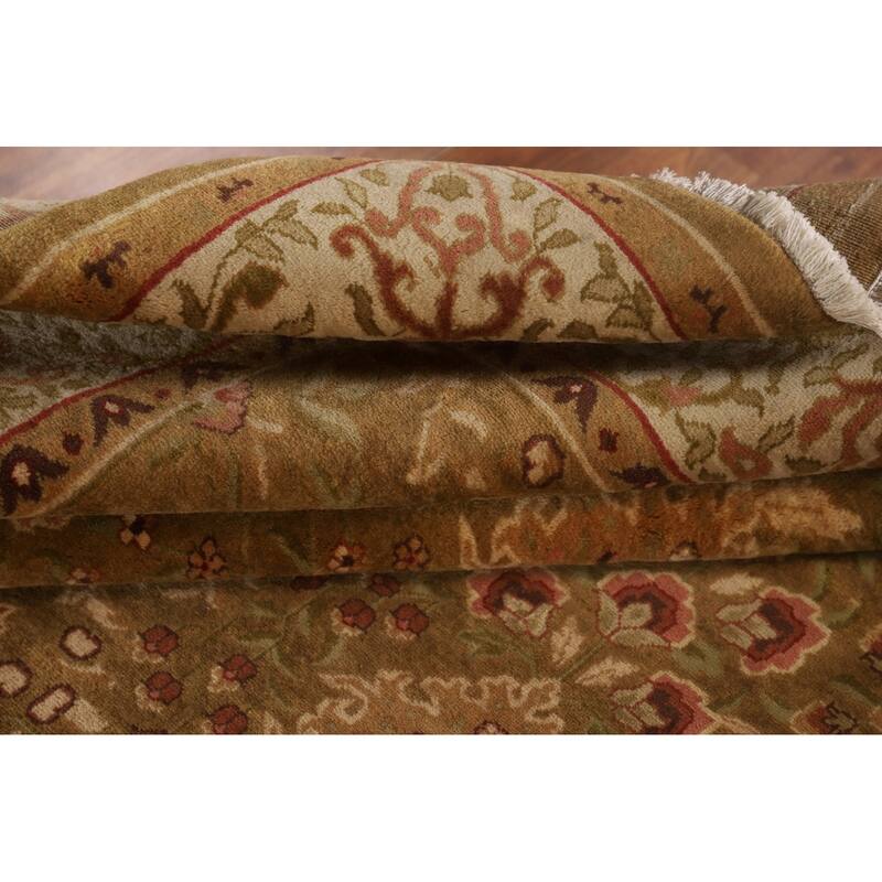 Gold Aubusson Oriental Area Rug Handmade Wool Carpet - 5'10"x 8'11"