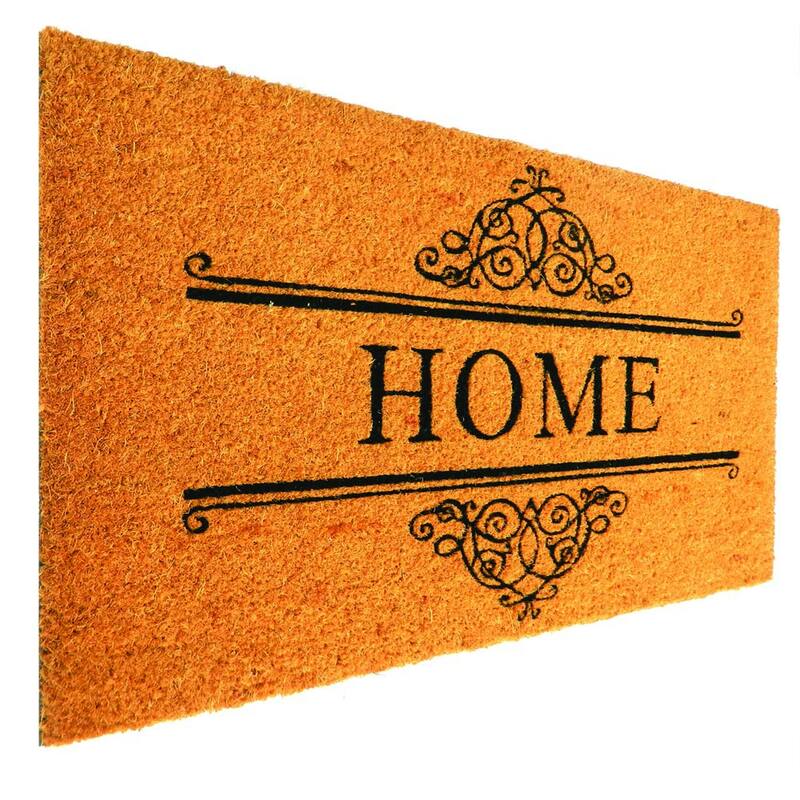 PVC Backed coir door mat natural printed - 18" X 30"