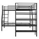 preview thumbnail 4 of 10, L-Shaped Metal Twin Over Full Bunk Bed with Twin Size Loft Bed and Four Built-in Shelves in Black