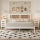 preview thumbnail 1 of 7, 3-Pieces Bedroom Sets Queen Size Wooden Platform Bed,Nightstands for Bedroom,White White - Queen