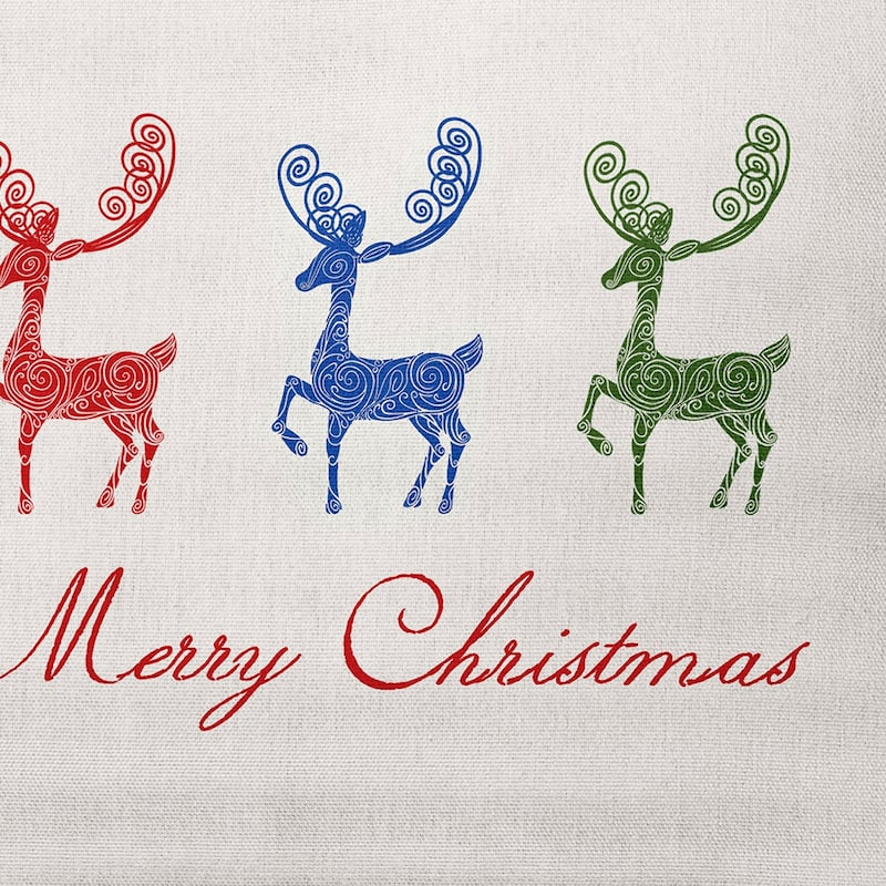 Merry Christmas Reindeer Decorative Throw Pillow