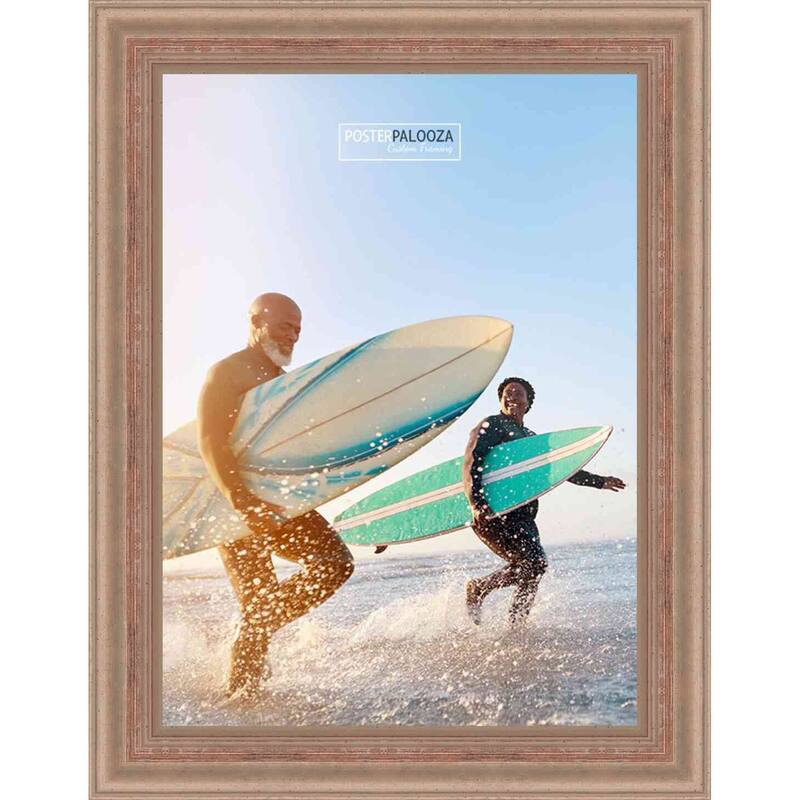 8x6 Traditional Antique Silver Complete Wood Picture Frame with UV Acrylic, Foam Board Backing, & Hardware