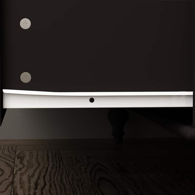 47.2" Lacquered Armoires Wardrobes With Mirror Door 5 Drawer in White