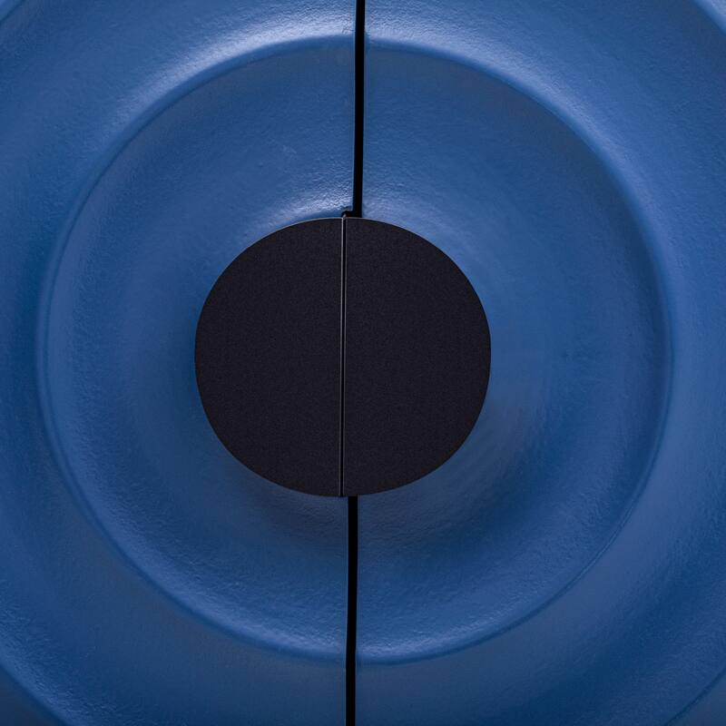 Modern Minimalist Water Ripple Buffet Cabinet, Storage Cabinet, Sideboard with Rubberwood Veneer, for Living Rooms