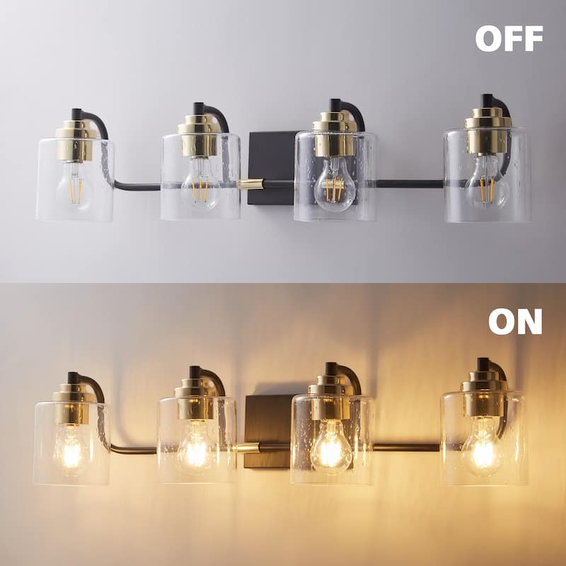 ExBrite 3/4-lights Bathroom Dimmable Gold Vanity Lights Modern Wall Sconce Lighting