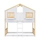 preview thumbnail 7 of 22, Twin over Twin House Bunk Bed with Roof, Safety Guardrails and Ladder