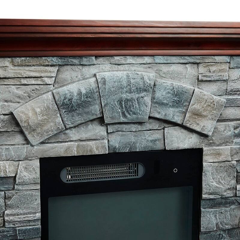 40 in. Faux Stone Freestanding Electric Fireplace - 40" in Width