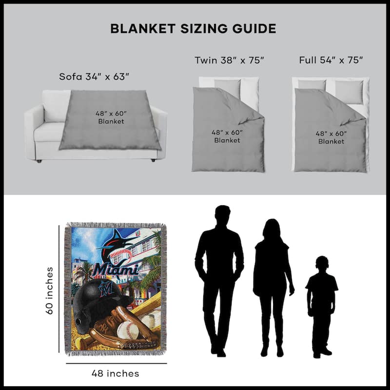 MLB Woven Tapestry Throw Blanket