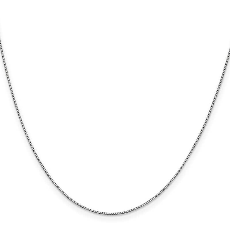 Curata 14k White Gold Solid 0.7mm Light Box Chain Necklace Options: 16 18 20 22 24 26 28 30