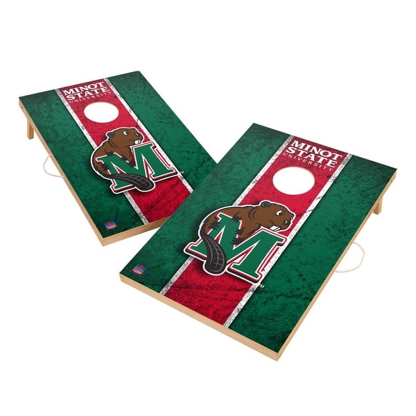 slide 2 of 5, Vintage Minot State University Beavers Regulation 2x4 Cornhole Set