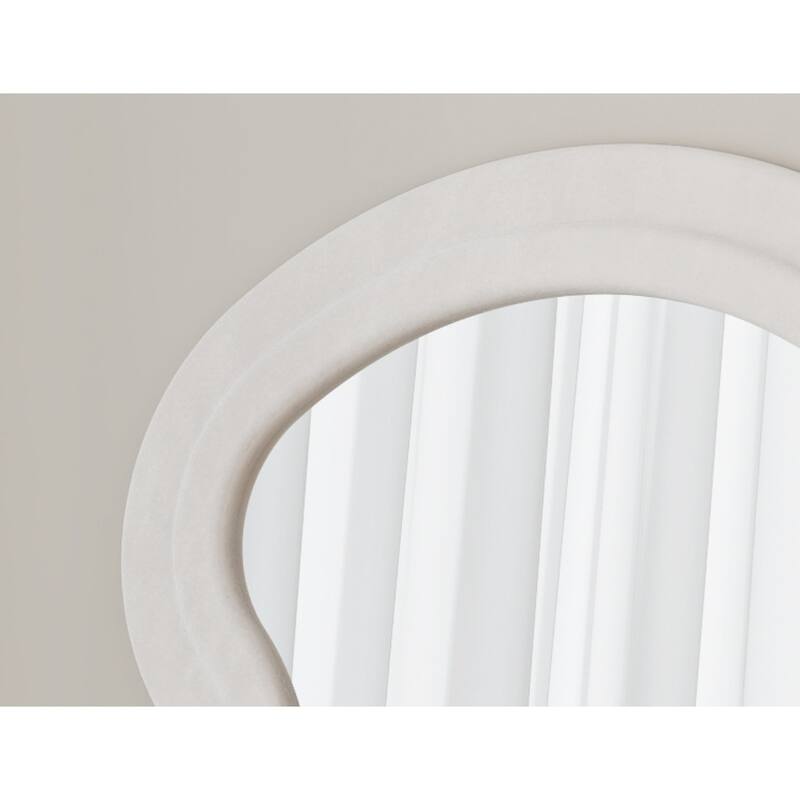 Flannel Full Length Wave Floor Mirror with Stand for Bedroom living room Hanging or Against The Wall