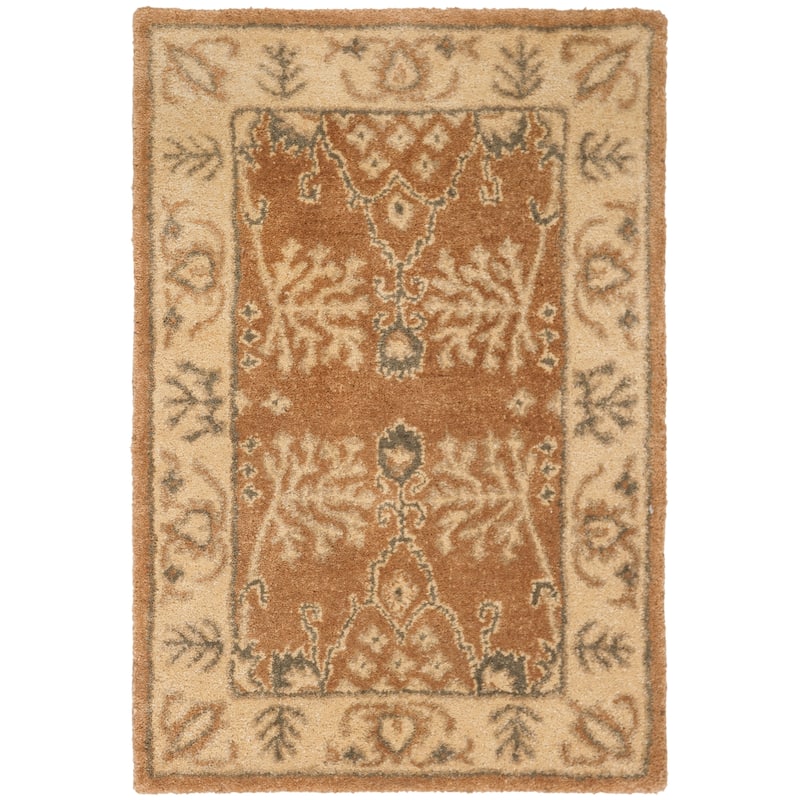 SAFAVIEH Handmade Bergama Judica Oriental Hand-spun Wool Rug - 2' x 3' - Light Brown/Beige
