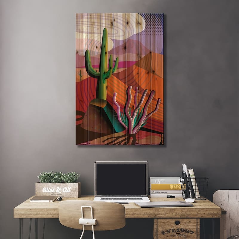 Gila River Reserve Print On Wood by Charles Harker - Multi-Color