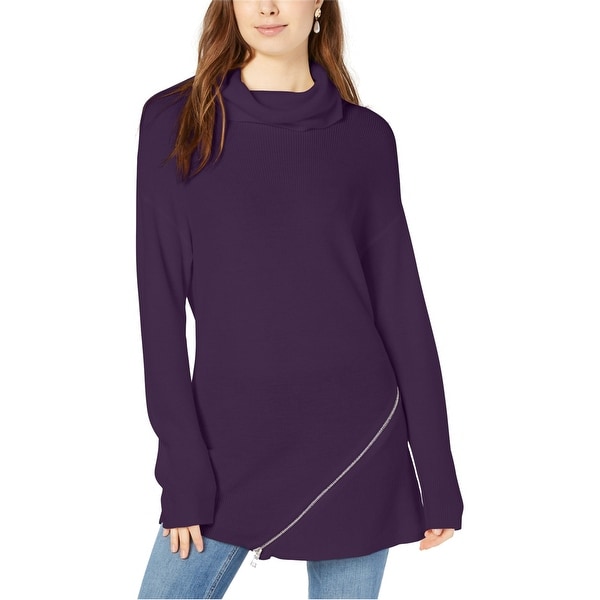 Bar Iii Womens Zipper Tunic Sweater. Opens flyout.
