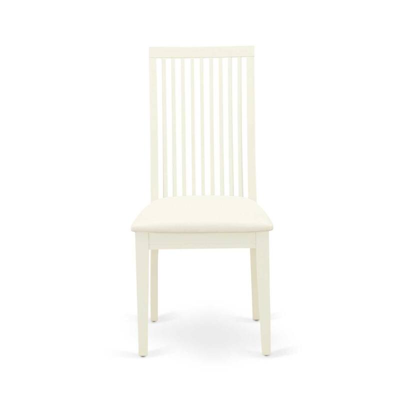 Linen Dining Chair - Modern Fabric Seat, Elegant White Finish - Set of 2