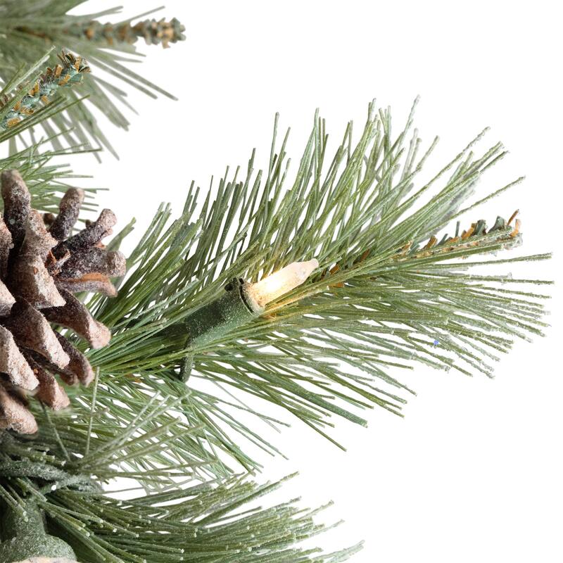 Pre-Lit Medium Artificial Bottle Brush Christmas Tree - 7.5' - Warm White LED Lights - 7.5 Foot