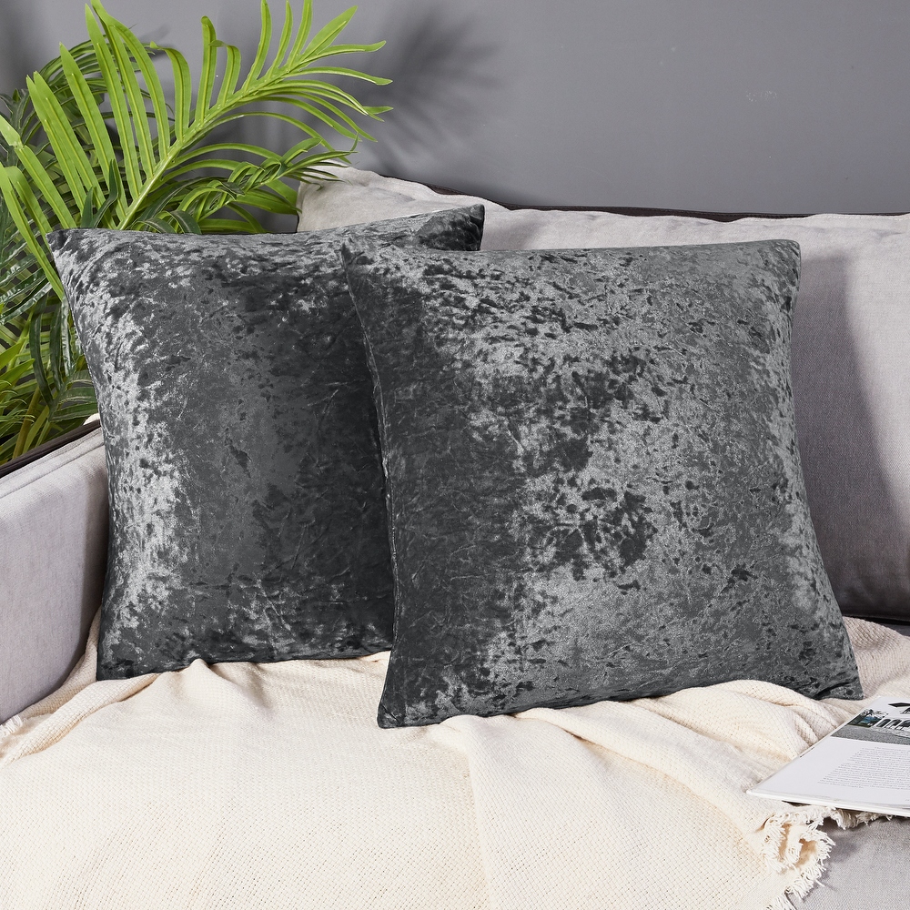 Gray 2024 velvet pillows