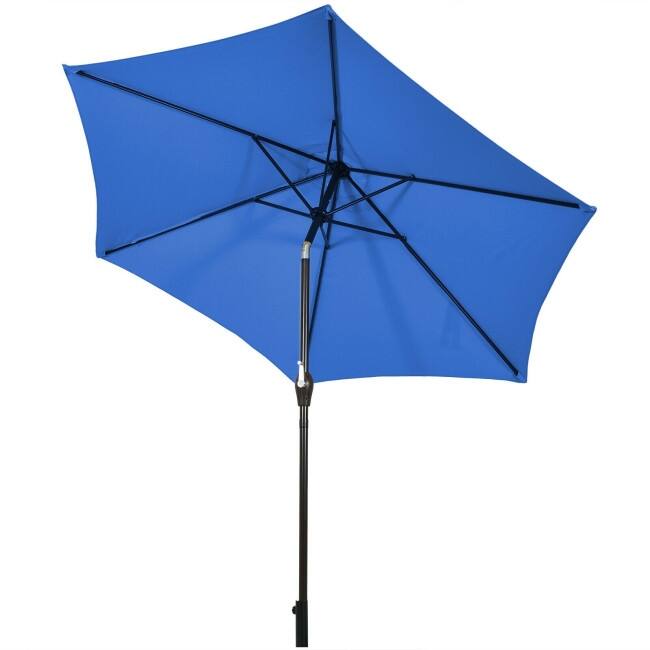9-Foot Outdoor Market Patio Table Umbrella with Push-Button Tilt and Crank Lift for Sun Shade