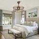 preview thumbnail 7 of 9, 18" Ceiling Fan Light, 4-Light Farmhouse Antique Wood Light, Quiet Motor w 3 Speed & Aged Steel Frame for Bedroom, Dining Room