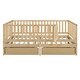 preview thumbnail 20 of 118, Roomfitters Twin Size Wood Daybed with Fence Guardrails, 2 Storage Drawers, Convertible Floor Bed, and Built-In Shelving