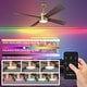 preview thumbnail 27 of 57, 52" Black/ Distressed Brass Dimmable RGB Smart Ceiling Fan with Light and Remote, App Control