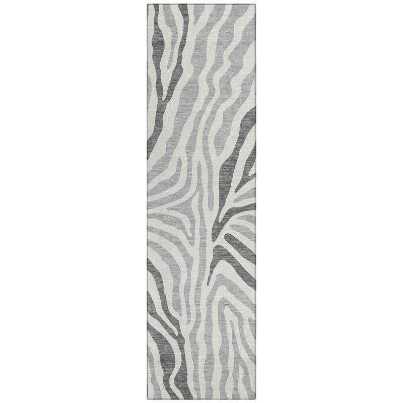 Machine Washable Indoor/ Outdoor Modern Prints Chantille Rug