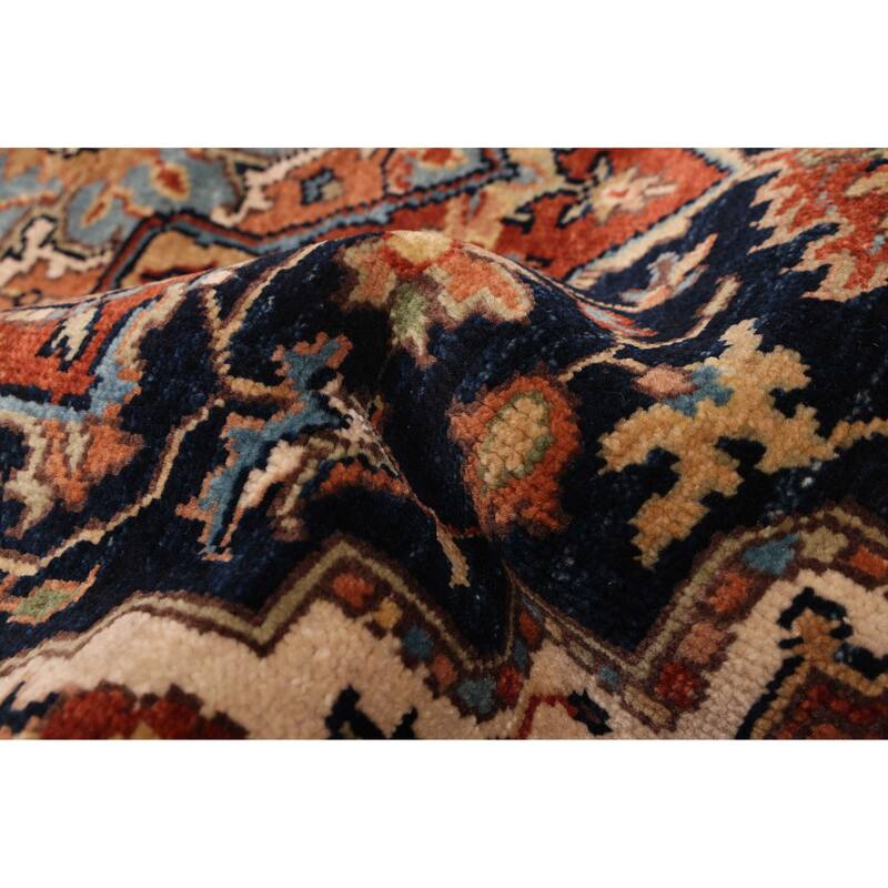 ECARPETGALLERY Hand-knotted Jules Sultane Dark Navy Wool Rug - 4'0 x 5'11
