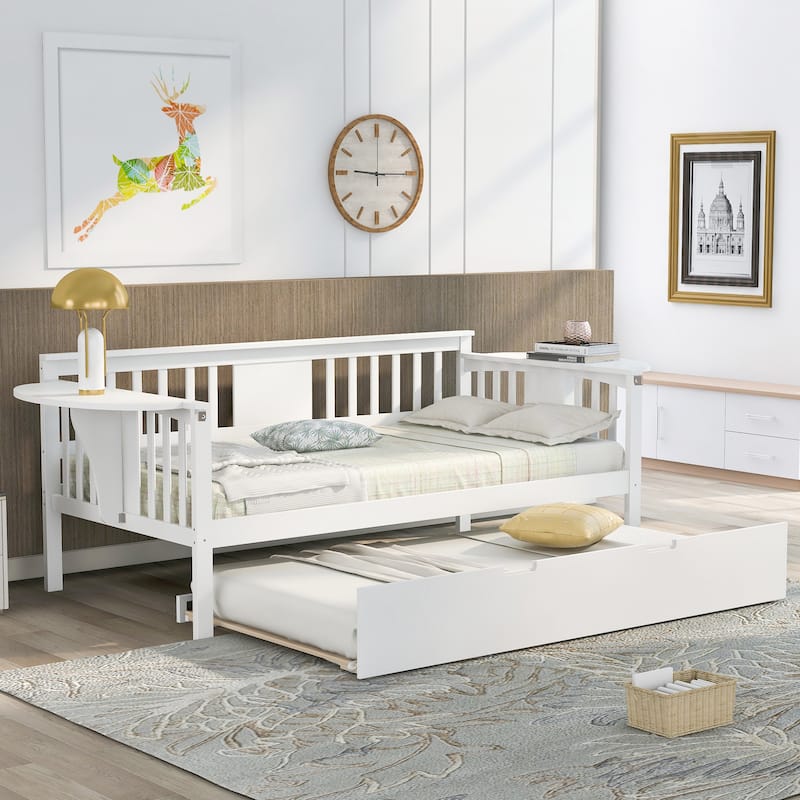 Full-Size Daybed With Wooden Slats This Bed Has A Clean, Classic ...