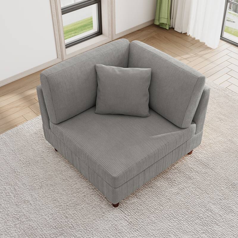 Modular Corduroy Armchair Sofa Accent Chair