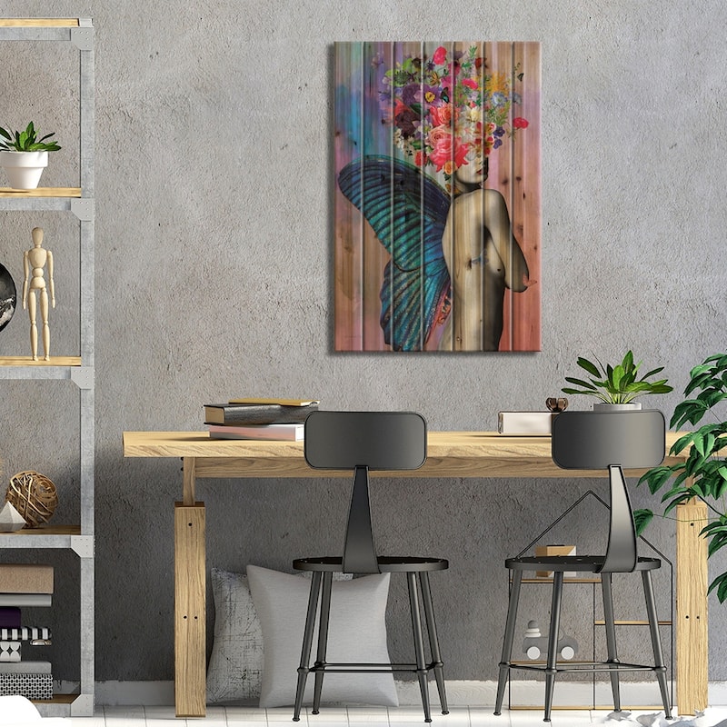 Amora Flowers Print On Wood by Ana Paula Hoppe - Multi-Color