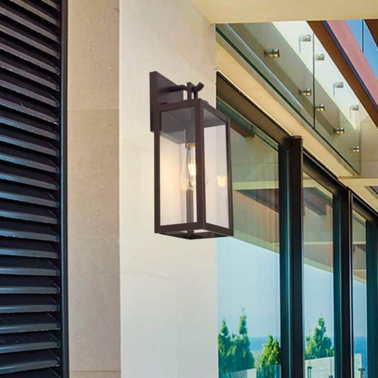 Grandvar 15.5"H Square Outdoor Wall Light with Clear Glass - Oil Rubbed Bronze