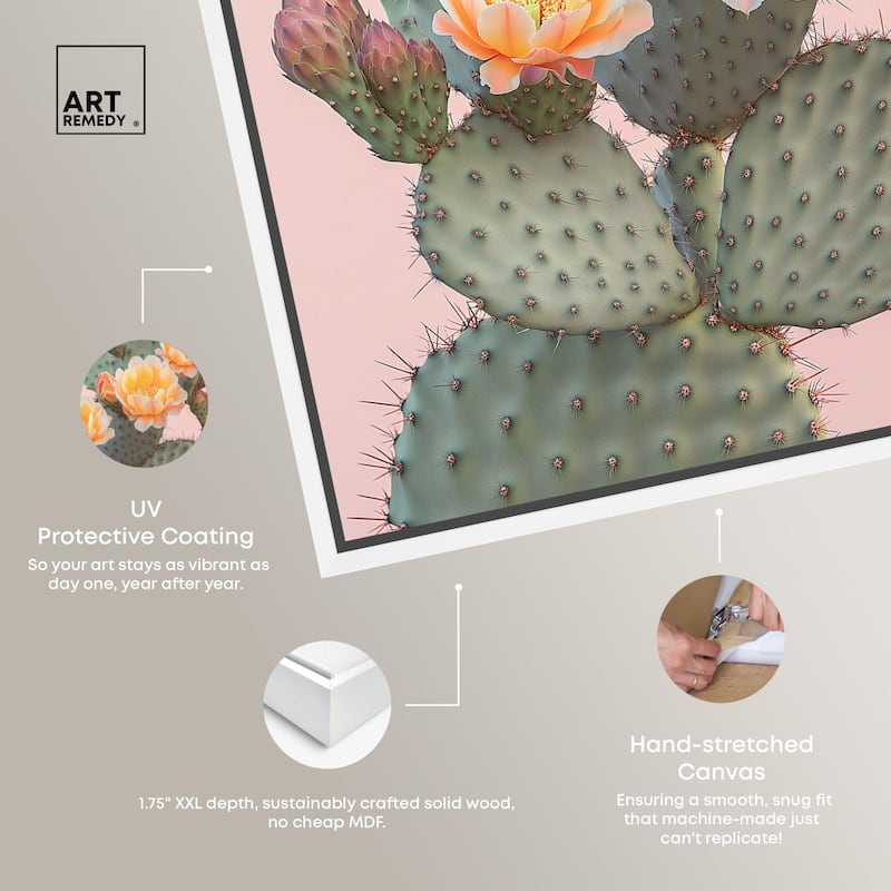 Pink and Prickly Canvas by Art Remedy