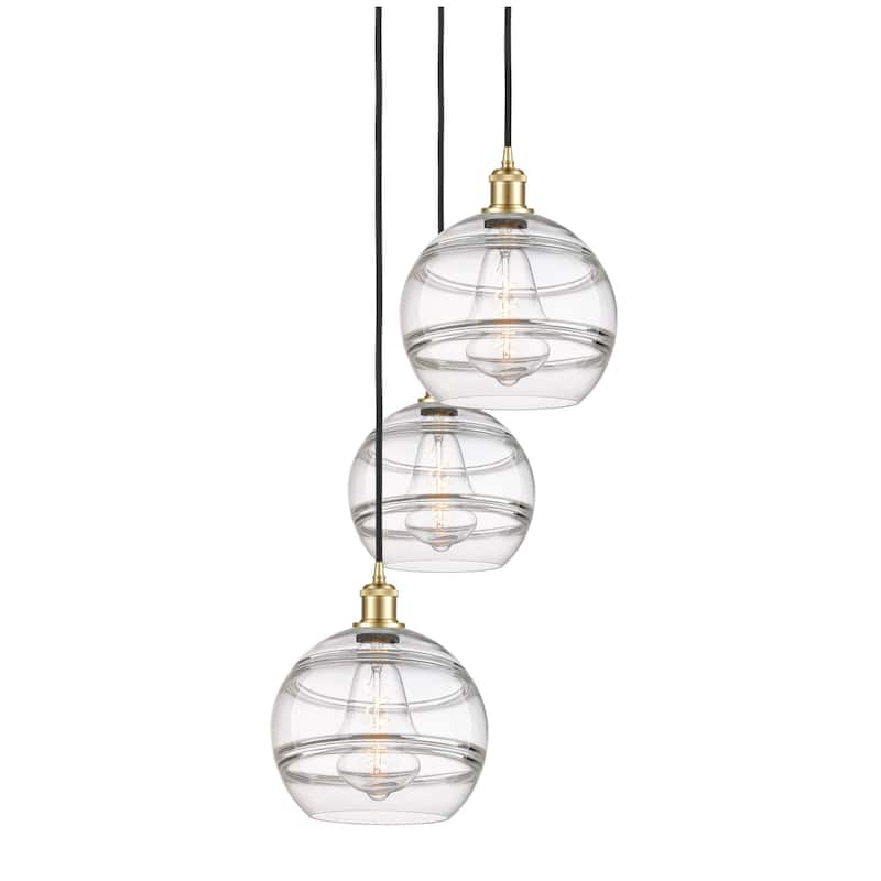 Innovations Lighting 113B-3P-36-17 Rochester Pendant Rochester 3 Light - Satin Gold / Clear