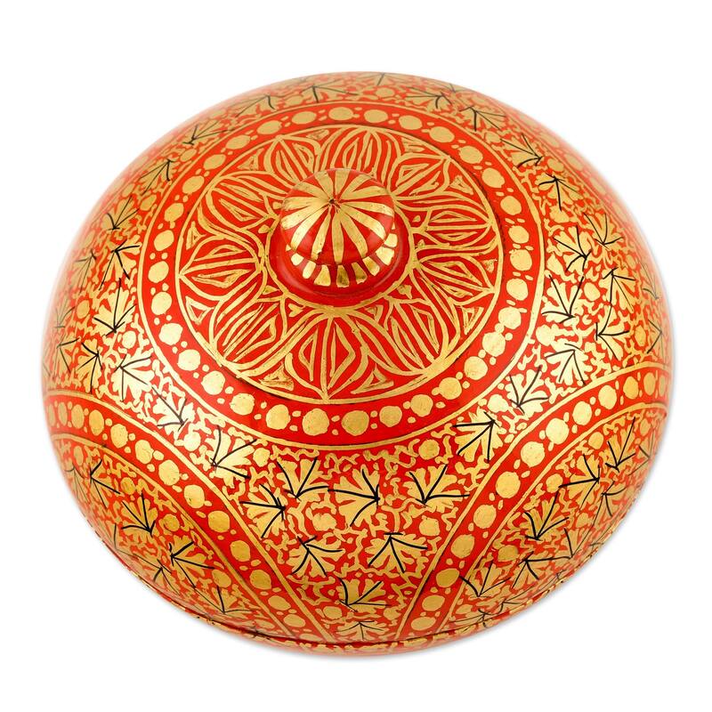 Novica Handmade Kashmir Ancestry Papier Mache Decorative Box
