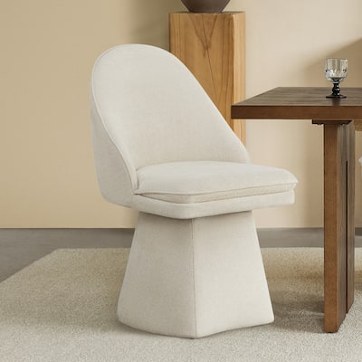 Darah Upholstered Swivel Armless Dining Chair Double-layered Cushions
