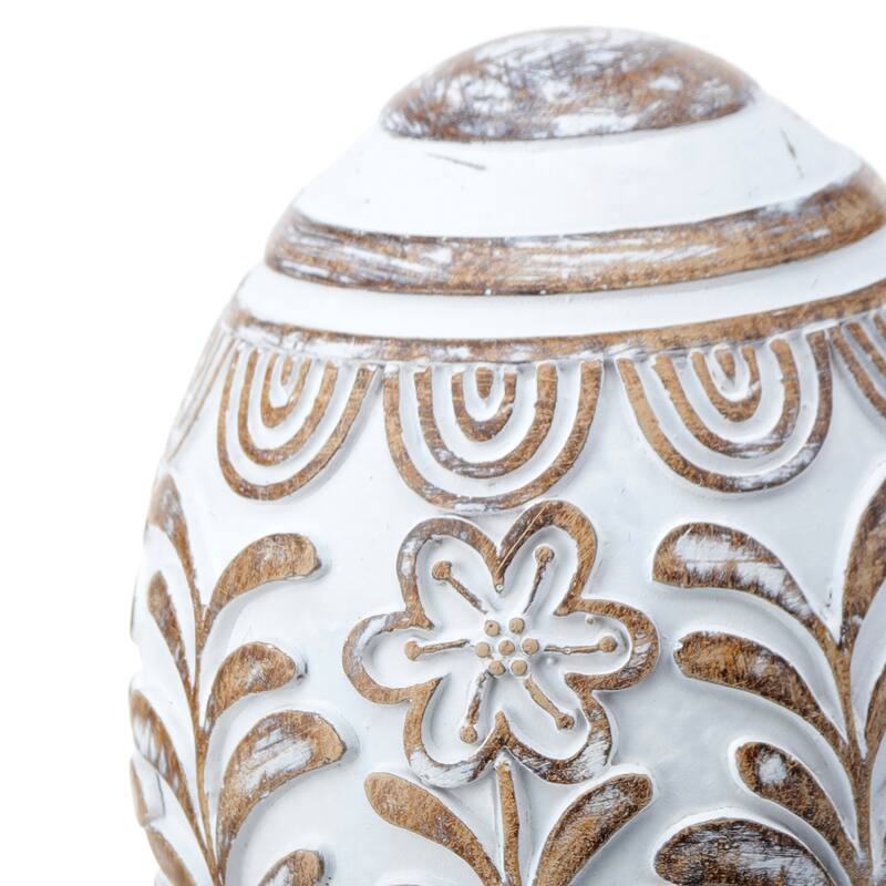 Resin Atelier 'Carved' Egg 3.75" Set of 2