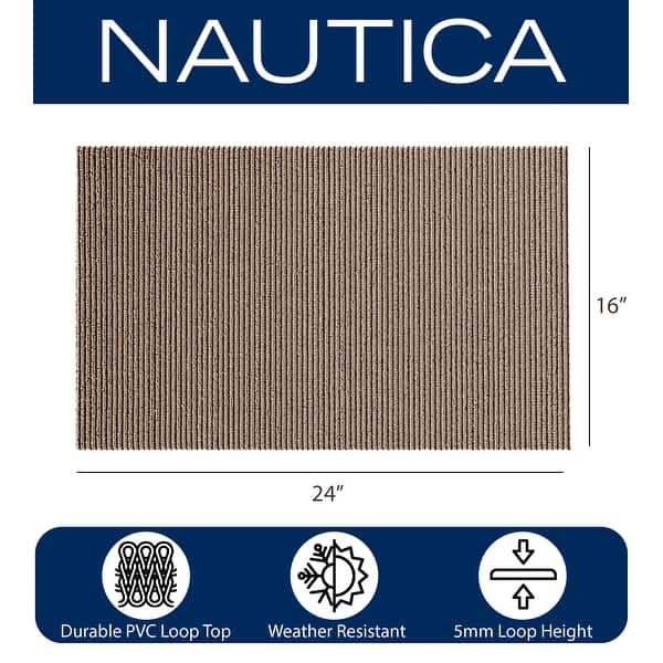 Nautica PVC Loop Utility Indoor/Outdoor Striped Mat - On Sale - Bed ...