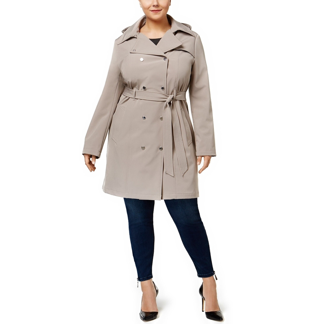 Calvin klein soft shell best sale trench coat