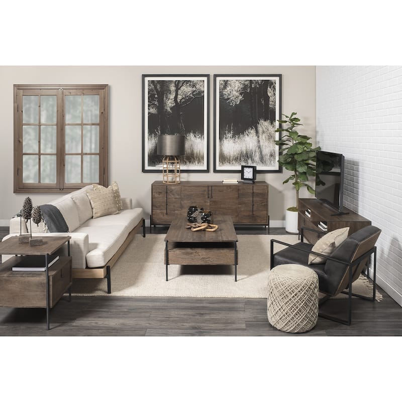 16 Inch Upholstery Cylinder Abstract Pouf Ottoman for Floor Seating and Style