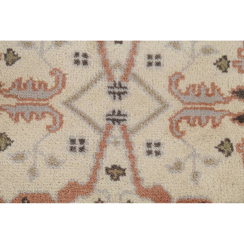 Oushak Indian Runner Rug Hand-Knotted Wool Carpet - 2'7"x 7'9"