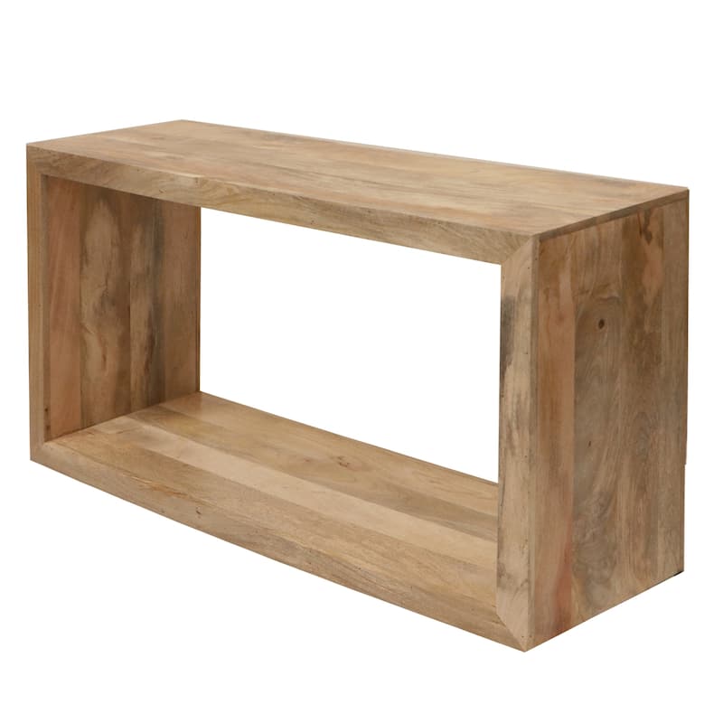 Keli 52 Inch Mango Wood Sideboard Console Table, Open Cube, 1 Shelf